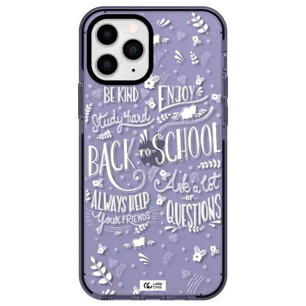 Back To School Apple iPhone 11 pro impact Lilac Case