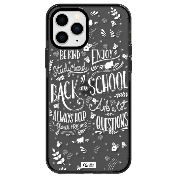 Back To School Apple iPhone 11 pro impact Smoke Black Case