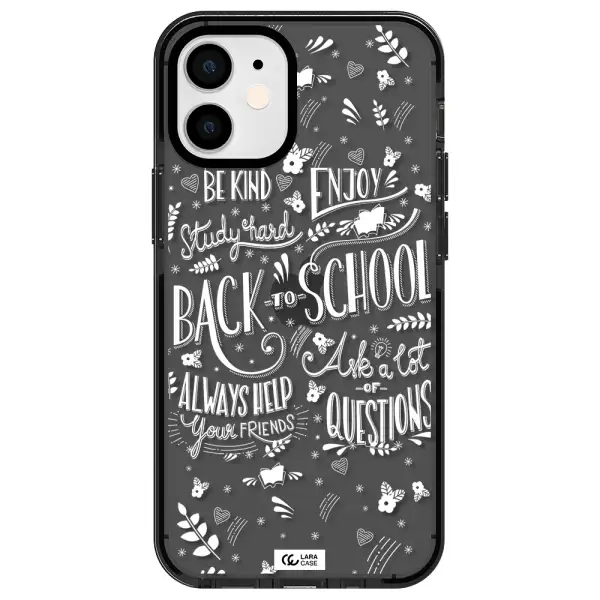 Back To School Apple iPhone 12 mini impact Smoke Black Case