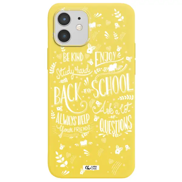 Back To School Apple iPhone 12 mini Silicone canary yellow Case