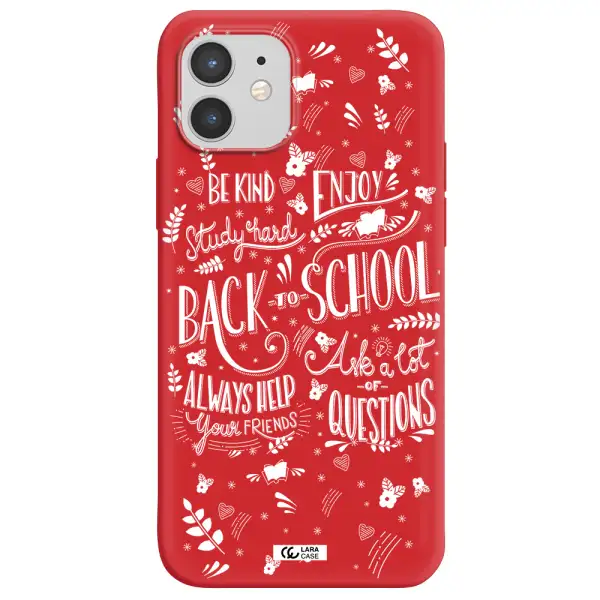 Back To School Apple iPhone 12 mini Silicone Imperial Red Case