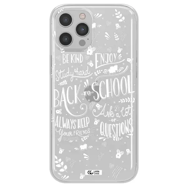 Back To School Apple iPhone 12 pro max Clear TPU Case