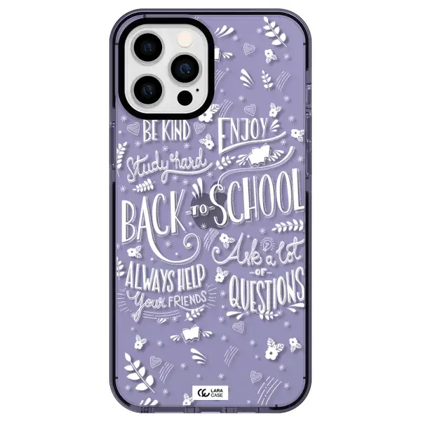 Back To School Apple iPhone 12 pro max impact Lilac Case