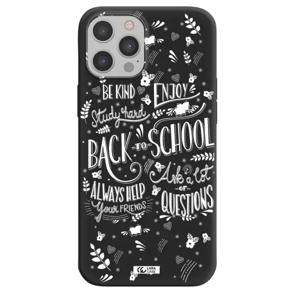 Back To School Apple iPhone 12 pro max Silicone black Case
