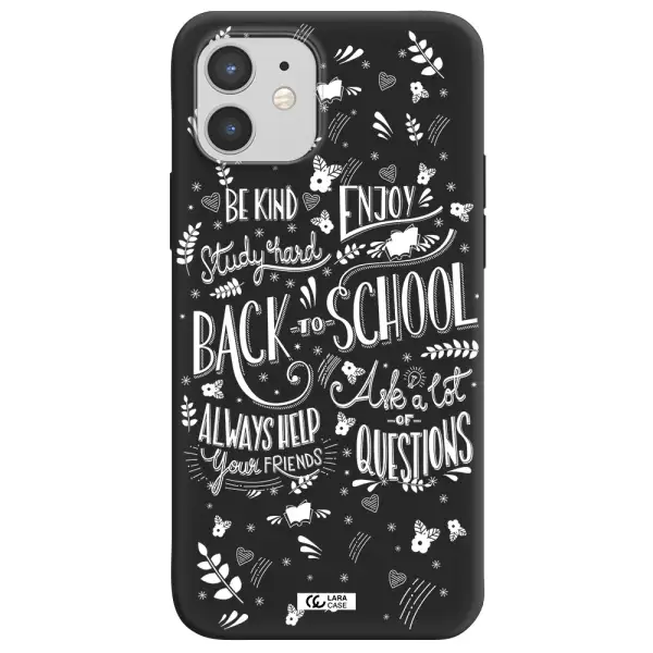 Back To School Apple iPhone 12 Silicone black Case