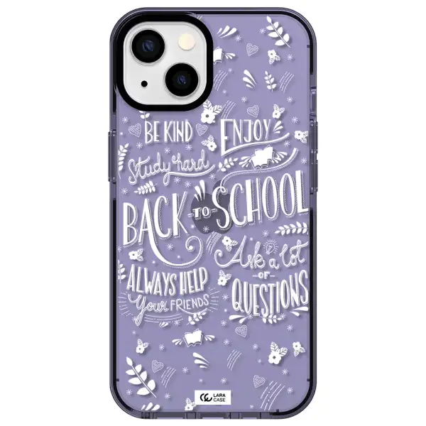 Back To School Apple iPhone 13 impact Lilac Case