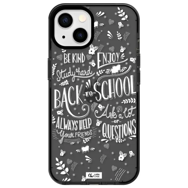 Back To School Apple iPhone 13 impact Smoke Black Case