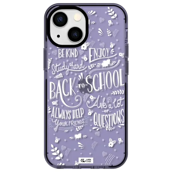 Back To School Apple iPhone 13 mini impact Lilac Case