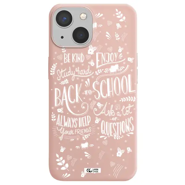 Back To School Apple iPhone 13 mini Silicone pastel pink Case
