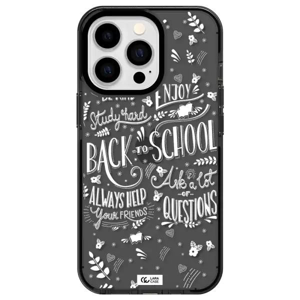 Back To School Apple iPhone 13 Pro impact Smoke Black Case