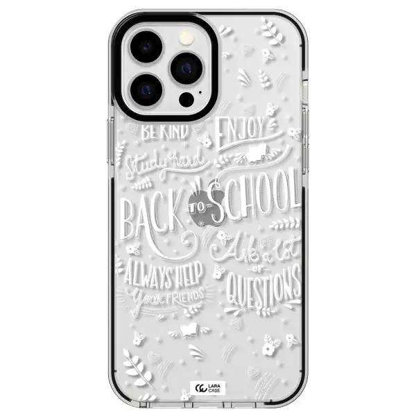 Back To School Apple iPhone 13 Pro Max impact black border Case