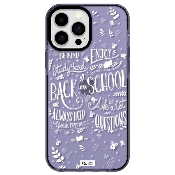 Back To School Apple iPhone 13 Pro Max impact Lilac Case