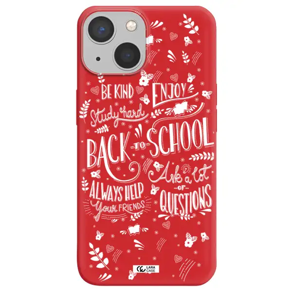 Back To School Apple iPhone 13 Silicone Imperial Red Case