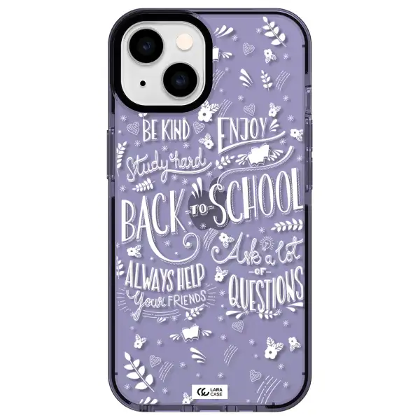Back To School Apple iPhone 14 impact Lilac Case