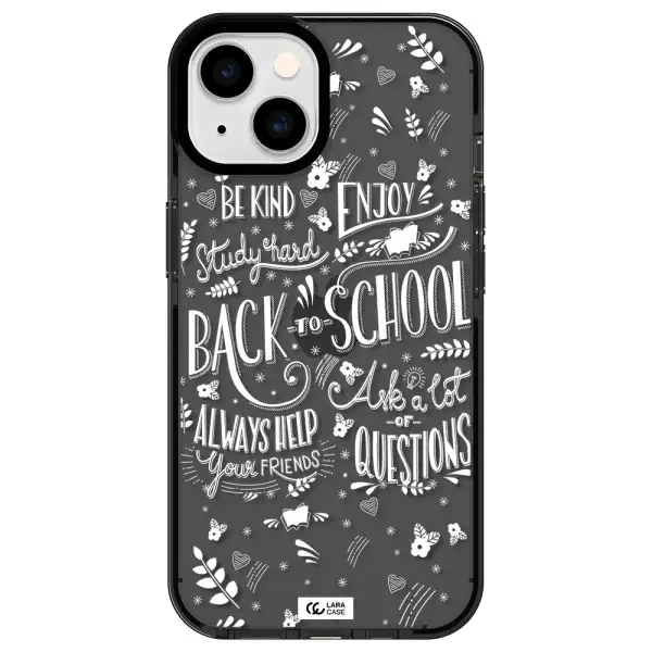 Back To School Apple iPhone 14 impact Smoke Black Case