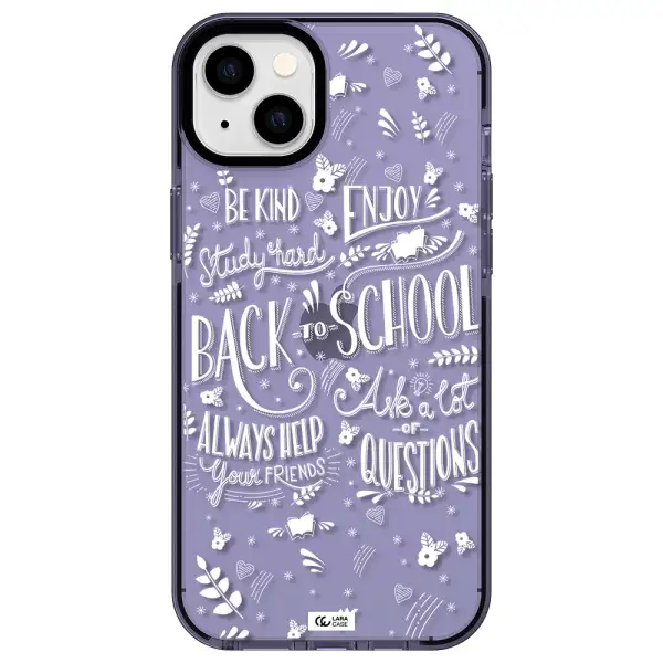Back To School Apple iPhone 14 plus impact Lilac Case