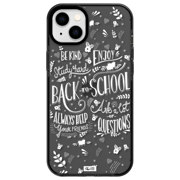 Back To School Apple iPhone 14 plus impact Smoke Black Case