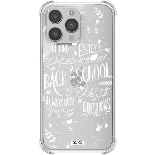 Back To School Apple iPhone 14 pro Clear PC Case