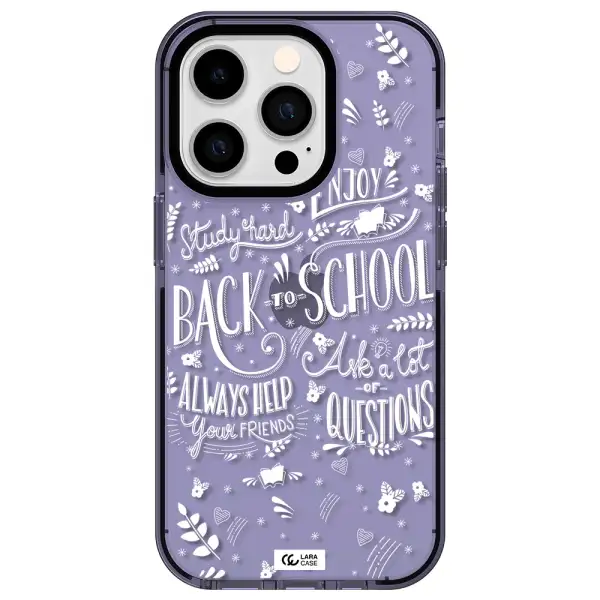 Back To School Apple iPhone 14 pro impact Lilac Case