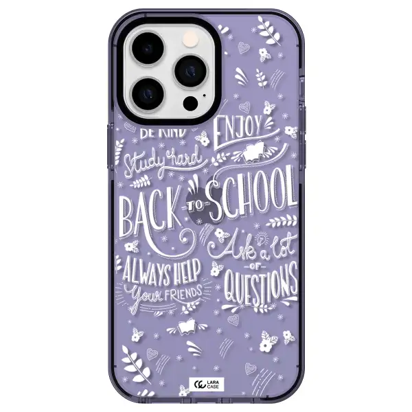 Back To School Apple iPhone 14 pro max impact Lilac Case