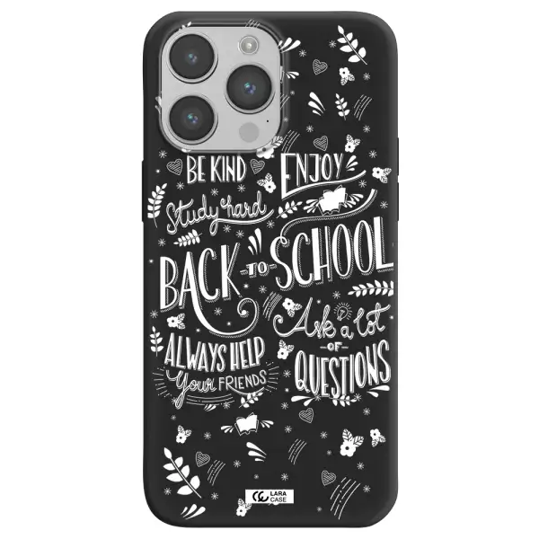 Back To School Apple iPhone 14 pro max Silicone black Case