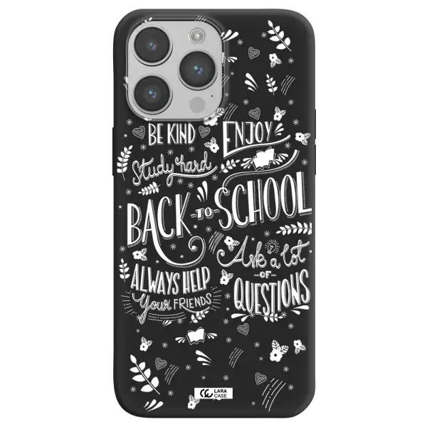 Back To School Apple iPhone 14 pro Silicone black Case