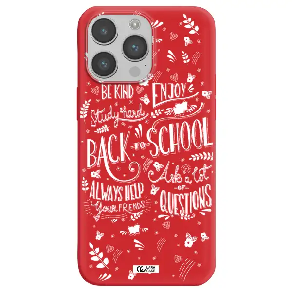 Back To School Apple iPhone 14 pro Silicone Imperial Red Case