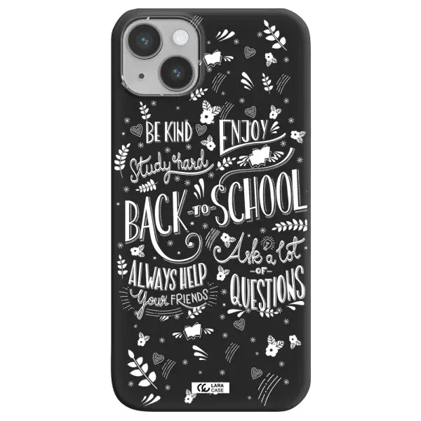 Back To School Apple iPhone 14 Silicone black Case