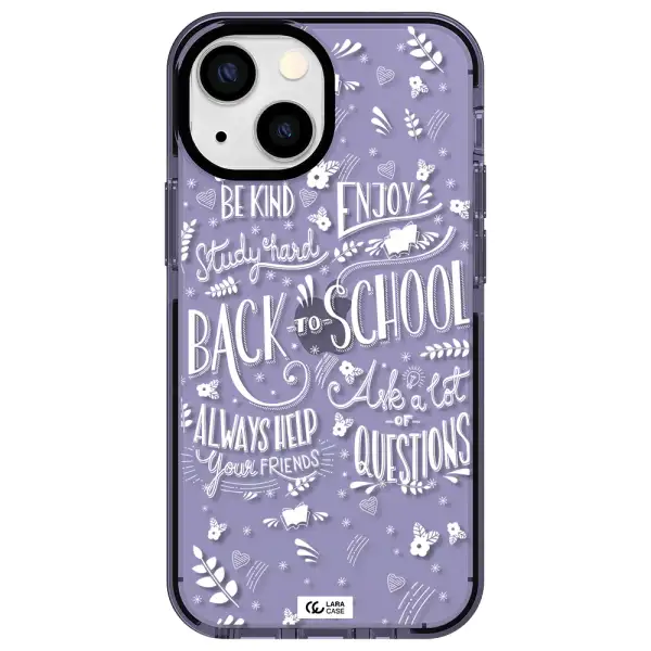 Back To School Apple iPhone 15 impact Lilac Case