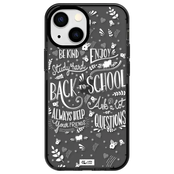 Back To School Apple iPhone 15 impact Smoke Black Case