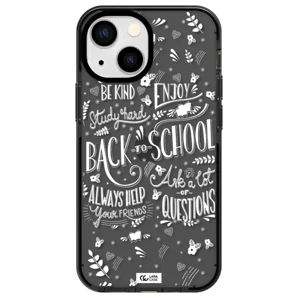Back To School Apple iPhone 15 Plus impact Smoke Black Case