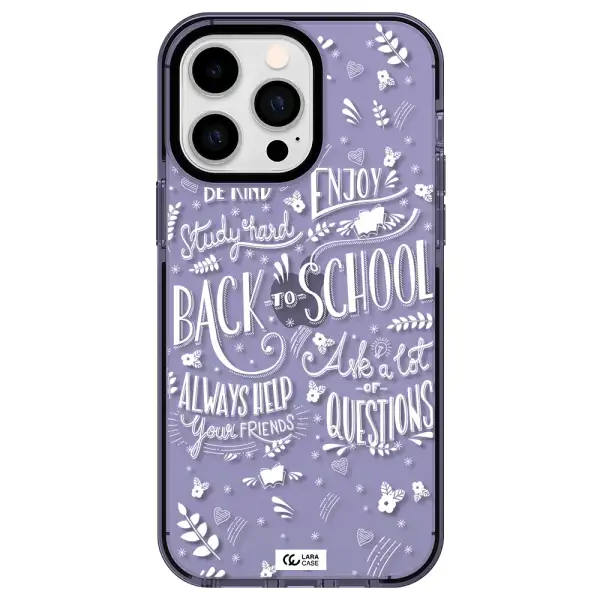 Back To School Apple iPhone 15 Pro impact Lilac Case