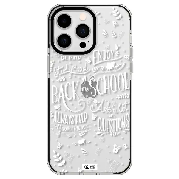 Back To School Apple iPhone 15 Pro Max impact black border Case