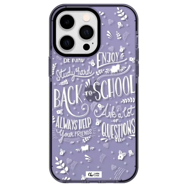 Back To School Apple iPhone 15 Pro Max impact Lilac Case