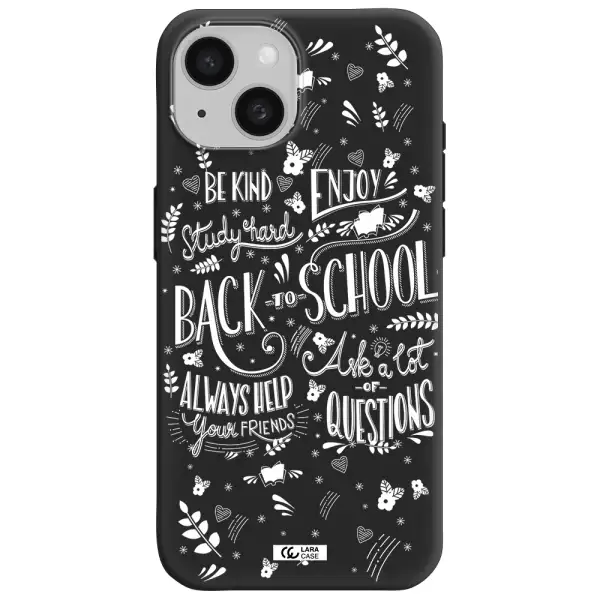 Back To School Apple iPhone 15 Silicone black Case