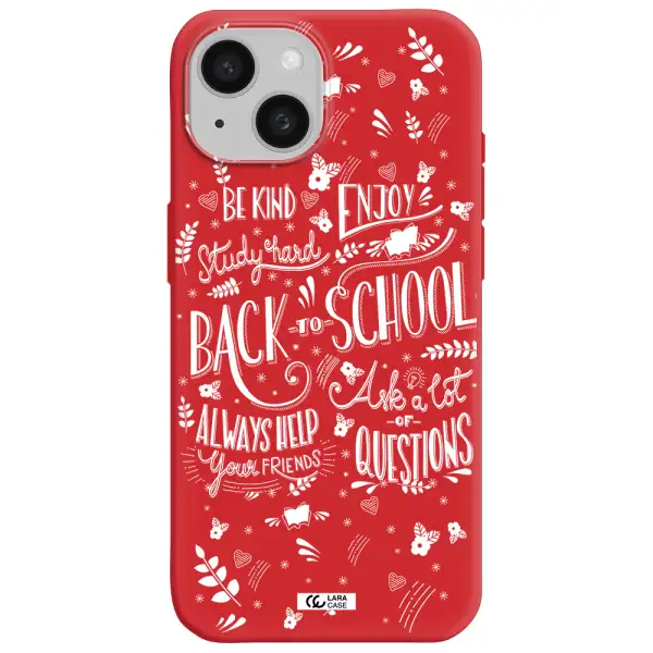 Back To School Apple Iphone 15 Silicone Imperial Red Case