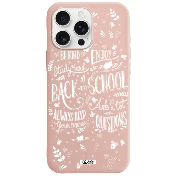 Back To School Apple Iphone 16 Pro Max Silicone Pastel Pink Case