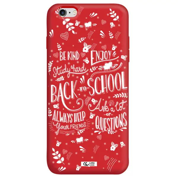 Back To School Apple iPhone 6 plus Silicone Imperial Red Case