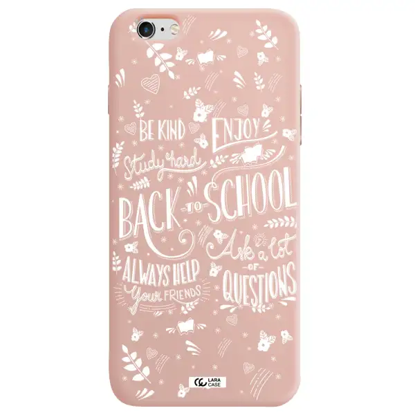 Back To School Apple iPhone 6 s plus Silicone pastel pink Case