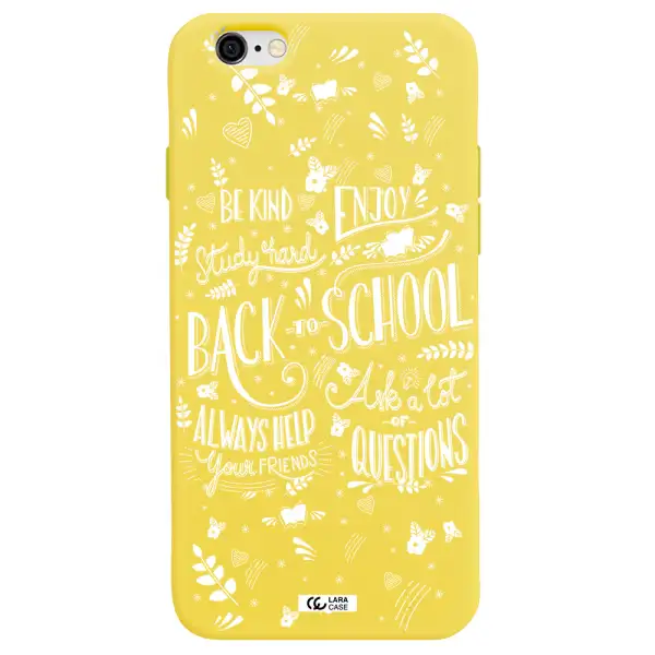 Back To School Apple iPhone 6 Silicone canary yellow Case