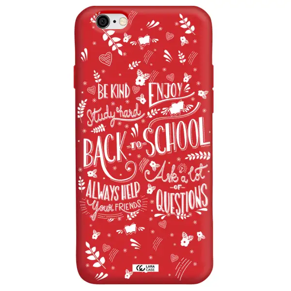 Back To School Apple iPhone 6 Silicone Imperial Red Case
