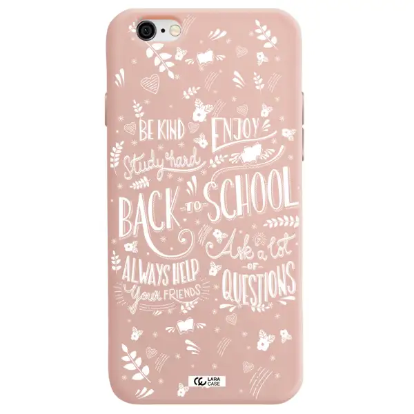 Back To School Apple iPhone 6 Silicone pastel pink Case