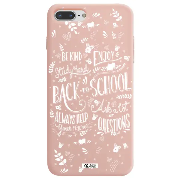 Back To School Apple iPhone 7 plus Silicone pastel pink Case