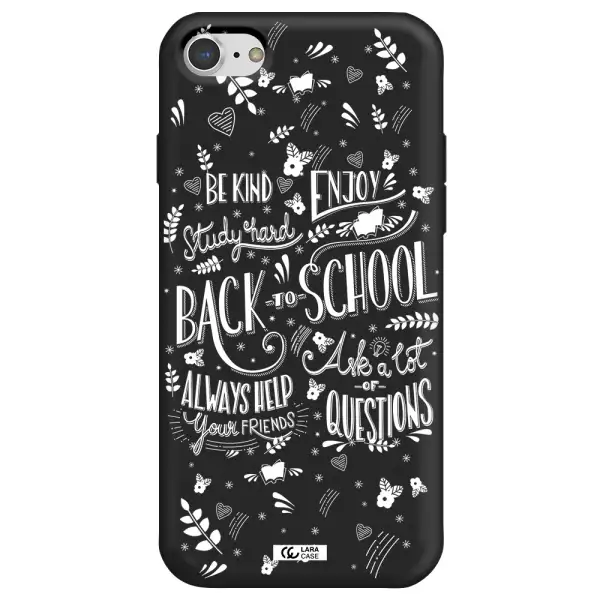 Back To School Apple iPhone 7 Silicone black Case