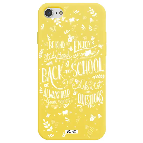 Back To School Apple iPhone 7 Silicone canary yellow Case