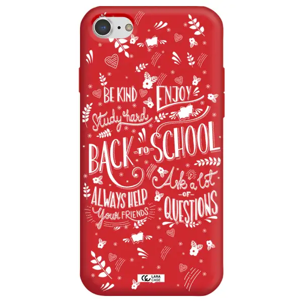 Back To School Apple iPhone 7 Silicone Imperial Red Case