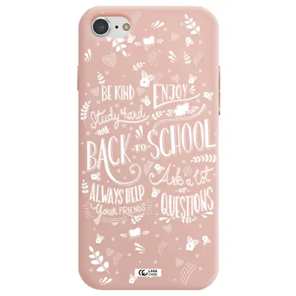 Back To School Apple iPhone 7 Silicone pastel pink Case