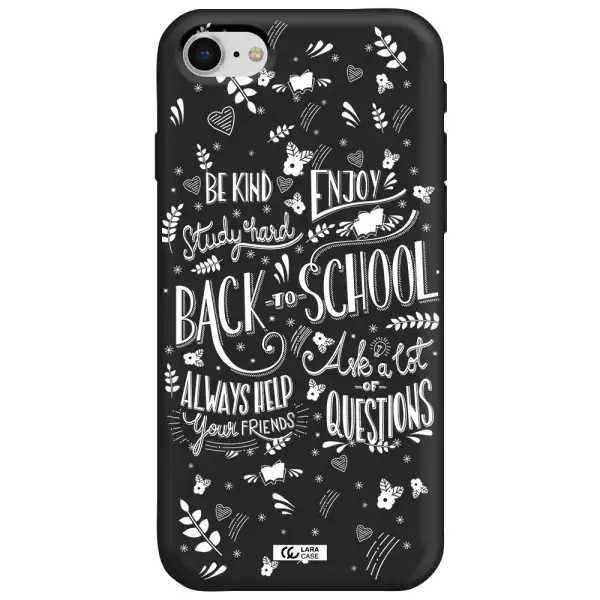 Back To School Apple iPhone se 2020 Silicone black Case