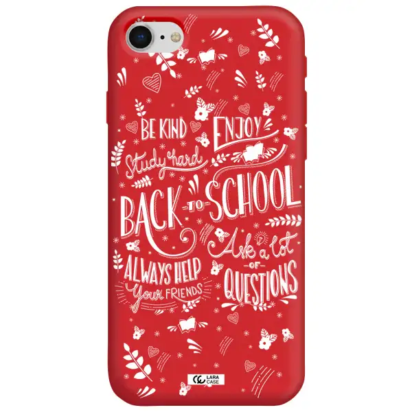 Back To School Apple iPhone se 2020 Silicone Imperial Red Case