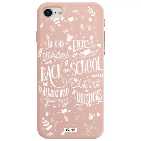 Back To School Apple iPhone se 2020 Silicone pastel pink Case